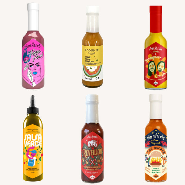 Pack de 6 sauces piquantes en collaboration 